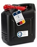 hünersdorff Kraftstoff-Kanister 862800 COMPACT 10l für Benzin, Diesel und andere Gefahrgüter, UN-Zulassung, made in Germany, TÜV-geprüfter Produktion, schwarz