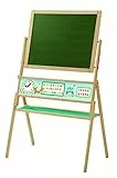 roba Tafel 'ABC Eule', Standtafel drehbar mit Schreibtafel liniert, Maltafel magnetisch, Holz, natur