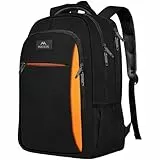 MATEIN Business Laptop Rucksack 15,6 Zoll Reise Laptoptasche Laptop Backpack Wasserabweisend Schulrucksack Daypack Arbeit College Computer Herren Damen, Schwarzorange