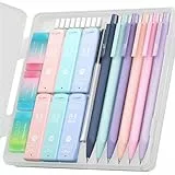 Four Candies Druckbleistift Set, 6 Stück Minenbleistift 0,5 & 0,7 &0,9 mm, 360 Minen HB, 3 Radierer, Mechanischer Bleistifte Coole Stifte Schulsachen Aesthetic School Stuff Clean Girl Stationery