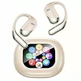 KI Übersetzer Kopfhörer 188 Sprachen, 4-in-1 Bluetooth 6.1 Übersetzungskopfhörer in Echtzeit, OWS Open Ear Sprachübersetzer Kopfhörer mit LCD-Touchscreen für Geschäft, Reisen und Studium, Khaki