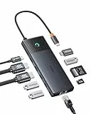 Baseus 10-in-1 Docking Station USB C 10 Gbps Up to 4K@120 Hz, Hub mit 2 HDMI, 2X USB-C und 3X USB-A, Gigabit Ethernet, SD/TF und 100W Power Delivery für MacBook/Dell/HP/Lenovo und mehr PC