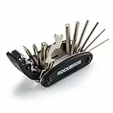 ROCKBROS Fahrrad Multitool 16-in-1 – Faltbares Fahrrad Reparaturset aus Stahl, Kompakt & Leicht, Schwarz, 1 Set
