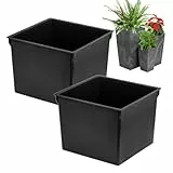 Austauschbarer quadratischer Set 2 Stck. Plantztopf-Einsatz aus Kunststoff 3 L Maße 17x17x13 cm für Prosperplast-Töpfe Höhe H 32,5 cm -erleichtert die Kontrolle des wassergehalts im Topf