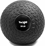 Yes4All 1YHQ Slam Balls Medizinball 9 kg, Schwarz für Kraft, Power und Training