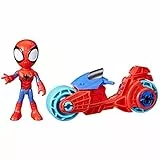 Marvel Spidey and His Amazing Friends Spidey Figur mit Motorrad, Spielzeug für Jungs und Mädchen ab 3 Jahren