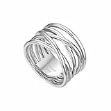 Flongo Damenring Frauen Ringe Ring BFF Midi-Ringe, Blogger Fingerknöchel Stapeln Ringe Silber mit Gekreuzt Design Größe 62