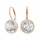 LANBEIDE Rosegold Hängend Ohrringe Sterling Silber Kristalle Leverback Ohrringe Hypoallergen Schmuck für Damen