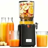 LINKChef Entsafter Slow Juicer für Obst und Gemüse, 250W Juicer Machine, 130 mm Einfüllöffnung für ganze Früchte, 1,8L Familiengröße, Leicht zu reinigen, BPA-frei