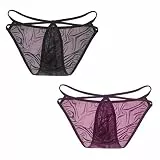 KHUFUZI Herren 2 Farben Pack Eis Silky String Dessous Atmungsaktiv Sexy Slip Cool Unterwäsche G-String Kleidung Kleider Weich Höschen Warm Höschen für Freund Ehemann (2 Farben), 2 Farben, 34-42