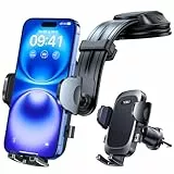 【2025 Neust & Stärkst】Handyhalterung Auto【Upgrade Biegbarer Aluminium Saugnapf】Handy Halterung Auto 360° Drehbar Auto Handyhalter Armaturenbrett Scheibe für iPhone 16 Pro Max 15 14 Samsung usw,Schwarz