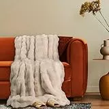Paco Home Deko Wohnzimmer Decke Kuscheldecke Tagesdecke Waschbar Boho Aesthetic Sofadecke Schlafzimmer Modern Flauschig Waschbar, Farbe:Creme, Größe:200x240cm