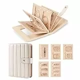 Lolalet Reise Schmuck Organizer mit transparente Schmuck Tasche für Ohrringe Armband Halskette Ring, kompakte Aufbewahrungsbox Schmuckrolle mit Spiegel-Beige