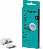 Siemens Reinigungstabletten, 10 Stück, passend für alle Kaffeevollautomaten der EQ Reihe und Einbauvollautomaten, schnelle und zuverlässige Reinigung, für ein langes Maschinenleben, TZ80001A