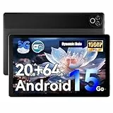 Laptok Tablet 10 Zoll Android 15 Tablet 20GB RAM (4+16) 64GB ROM + 1TB TF, IPS Display 800×1280, Octa-Core, Dual Kamera, 5000mAh Akku, WiFi6+Bluetooth 5.4, Type-C, Schwarz