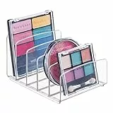 mDesign, Make-up-Organizer aus Kunststoff für Badezimmer-Arbeitsflächen, Schränke, Kosmetik-Aufbewahrungslösung für Lidschatten-Paletten, Kontur-Sets, Rouge, Gesichtspuder, 5 Fächer Pack of 1 farblos