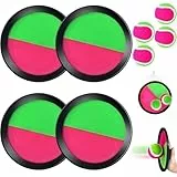 YOUYIKE Klettballspiel Kinder, Strandspielzeug Wurfspiel mit 4 Schläger und 4 Bälle, Outdoor Fangspiel für 2 3 4 5 6 7 8 9 10 Jahre Mädchen Junge Geburtstag Kindertag Weihnachten Geschenke(Schwarz)