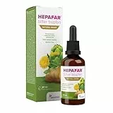 Hepafar BitterTropfen - Cholin, Artischocke, Kurkuma, Löwenzahn, Lavandinblüten - 50 ml für 25 Tage - 15 Kräuter, Natürliche Verdauungsbittertropfen Ohne Alkohol - Sensilab