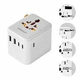 TESSAN Reiseadapter Weltweit USB C, Reisestecker Adapter Weltweit 5 USB Gesamtleistung 28W, Universal Travel Adapter, Steckdosenadapter England Japan England USA Thailand Italien Australien China