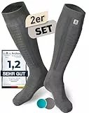 CORE GORIMO – 2 Paar – Skisocken aus Merino – angenehm warm und super weich – Optimale Unterstützung beim Skifahren für Damen und Herren (39-42, Grau)