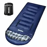 POEPORE Schlafsack Outdoor 3-4 Jahreszeiten Flanell Schlafsäcke Leichter Deckenschlafsack Kleines Packmaß für Erwachsene mit Arme und Füße Reißverschluss 220x80 cm Blau