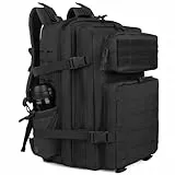 Zavothy Militär Rucksack 45L Rucksack Herren Damen, Wasserdicht Taktischer, Camping-Rucksack, Wanderrucksack, Outdoor Rucksack für Travel, Schule, Sport, Bushcraft (Schwarz 45L)