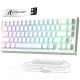 MAMBASNAKE x Attack Shark X68HE Mechanische Tastatur mit Rapid Trigger-Magnetschalter, 0,01 mm einstellbare Betätigung, kabelgebundene 60% Gaming-Tastatur mit Spiralkabel, 8KHz, SOCD (weiße Konturen)