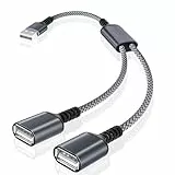 Basesailor USB Splitter Y Kabel 0.3M, USBA 1 Stecker zu 2 Buchse Port Verlängerungs Doppelstecker Adapter Verteiler,Dual Doppel USB Port 2-Fach Dock Hub für Mac,Auto,Xbox One X S,PS4,PS5,Laptop