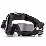 Motocross Brille Mtb Brille Dirt Bike ATV Crossbrille goggle Sicherheit Tactical Riding Motorradbrillen für Herren Damen Jugend (Schwarz Durchsichtig, Large)