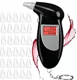 beseloa Alkoholtester, Professioneller Alkoholtester mit digitaler LCD-Anzeige, Genau Alkoholmessgerät Alkohol Tester mit 30 Mundstücke für den privaten professionellen Gebrauch zu Hause