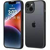 ORDA für iPhone 14 Hülle 6,1 Zoll, Vollständiger Kameraschutz Stoßfest Kratzfest Transluzente Rückseite Schutzhülle, Anti-Fingerabdruck Matt Handyhülle für iPhone 14 (Schwarz)
