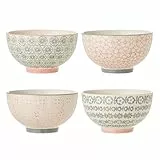 Bloomingville Schalen Cécile, rosa grau, Keramik, 4er Set