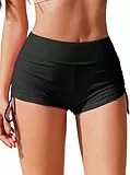 Ekouaer Badeshorts Damen Badehose Kurze Shorts Schnell Trocknende Boardshorts Bikini Hotpants Bauchkontrolle Schwimmshorts Bademode,Schwarz,M