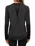 Gyabnw Sportshirt Damen Langarm Sport Tshirt Fitness Laufshirt Funktionsshirt Locker Oberteile Gym Yoga Wandern Shirt