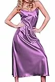DKaren-Nachtwäsche Damen Negligee aus Satin H43 (XS-XXL) (L, HEIDE)