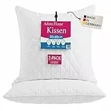 Adam Home Gesteppt Kissen 2er-Pack (80x80cm) kopfkissen in Hotelqualität, Seitenschläfer-Pillows for Sleeping, schnell zurückfedernde, staubdichte, hochwertig gefüllte Pillow