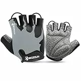 KONVINIT Fahrradhandschuhe Herren Sommer Halbfinger MTB Handschuhe,Radhandschuhe für Mountainbike/Rennrad,Fahrrad Handschuhe Freizeit Herren und Damen,Grey M