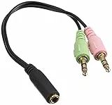 adaptare 14021 Adapter-Kabel Mobiltelefon/Smartphone-Headset 4-polig TRRS-Klinke an PC-/Notebook-Anschluss 2 Separate Stecker