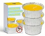 Citronella Kerze Outdoor Set – 3 Stück – NEUE REZEPTUR – 11h Brenndauer – Duftkerze für Garten, Balkon, Terrasse, Camping – Balkon Kerzen - Camping Kerze - Kerzen Gelb - Made in Europe