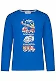 SALT AND PEPPER BY KIDS PARK Jungen Langarmshirt mit Feuerwehr Druckmotiv T-Shirt, Signal Blue, 104 cm-110 cm