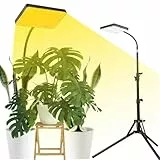 FECiDA Pflanzenlampe LED mit Ständer, UV-IR Vollspektrum Pflanzenlicht für Zimmerpflanzen, Pflanzenleuchte LED 2000 Lumen, 25 Watt, Wachstumslampe für Pflanzen, Daisy Chain Funktion, On/Off Schalter