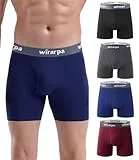 wirarpa Boxershorts Herren Baumwolle Männer Unterhosen Stretch Unterwäsche Men Boxer mit Eingriff ohne Etikett 4er Pack Mehrfarbig Größe L