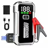 AOKBON Starthilfe Powerbank 4000A 12V Auto Starthilfe mit großen Bildschirm LED Licht Starthilfekabel für bis zu 8,0 L Benzin und 6,0 L Dieselmotoren Autobatterie Booster für SUV Motorrad Rasenmäher