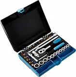 HAZET Steckschlüsselsatz 854-1 I 33-teiliges Werkzeug-Set, Antrieb: Vierkant 6,3 mm (1/4 Zoll), mobiler Werkzeugkoffer Made in Germany, inkl. Ratsche und Aufsätze für Handbetätigung