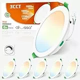 ALUSSO LED Einbaustrahler Dimmbar IP44 Badeinbaustrahler 22W 1900LM, Warmweiß 3000K Neutralweiß 4000K Kaltweiß 6500K Einbauleuchten, LED Deckenspots für Küche Schlafzimmer Büro, 6er Set