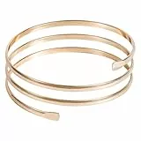 Mikovivi Armmanschette Schmuck, Mehrlagig Goldene Armmanschette Armreif Oberarm Armreif Armschmuck Oberarm Armbinde Accessoires für Damen