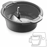 Kenwood Sieb und Passieraufsatz KAT20.000GY, Zubehör für Kenwood Küchenmaschinen, zum Passieren von Obst, Gemüse und Trockenprodukten, Spülmaschinenfest, Grau