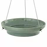 CJ Wildlife vogeltränke Keramik – vogeltränke Winterfest, trinkschale vögel – hängend mit Metallschnüren – grün – geeignet zum Baden und Trinken