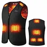 KEMIMOTO Beheizbare weste Frauen, Beheizte Weste mit 8 Heizzonen, 3 einstellbare Wärmestufe mit 10000 mah Akku, USB Eletriksche Heizweste für Skifahren, Angeln, Motorrad, Outdoor Ativitäten