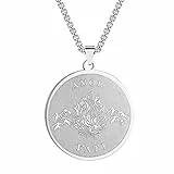 Chereda Halskette mit Anhänger Amor Fati aus Edelstahl für Damen und Herren, Medaillon, Philosophie, Andenken, Mori, Stoik-Halskette, Edelstahl, Kein Edelstein